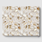 Chic Gold Glam Witte Lotus Bloemen Huwelijk Gastenboek (Achterkant)