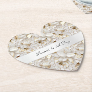Chic Gold Glam Witte Lotus Bloemen Huwelijk Kartonnen Onderzetters