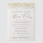 Chic Gold Glitter bruiloft receptie Vellum Uitnodigingen (Voorkant)