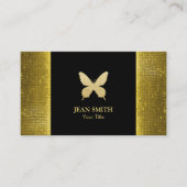 Chic Gold Glitter Butterfly Gold Sequin Visitekaartje (Voorkant)