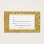 Chic Gold Glitter Cadeaubon Visitekaartje (Achterkant)