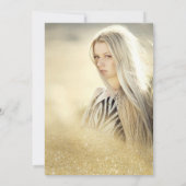 Chic gold glitter chic script blush 16 foto kaart (Achterkant)