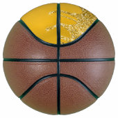 Chic Gold Glitter Drift Sparkle Monogram Naam Basketbal (Rechts)