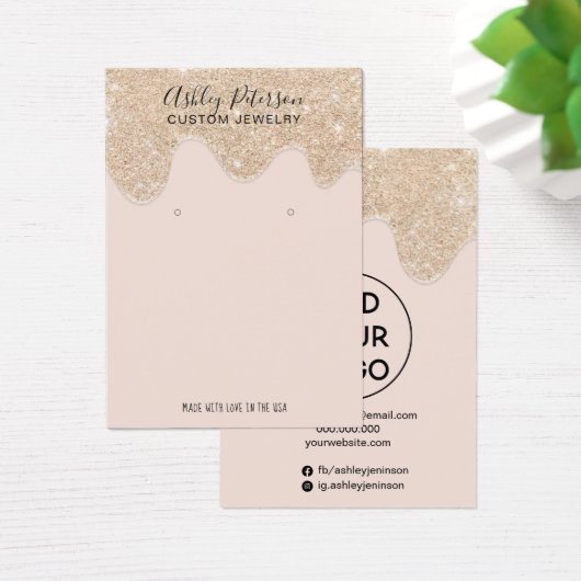 Chic Gold glitter druppelt sieroorbellen Visitekaartje (Bureau)