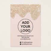Chic Gold glitter druppelt sieroorbellen Visitekaartje (Achterkant)