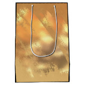 Chic Gold Glitter geborsteld Metaal Monogram zwart Medium Cadeauzakje (Achterkant)