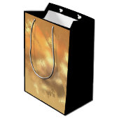 Chic Gold Glitter geborsteld Metaal Monogram zwart Medium Cadeauzakje (Achterkant Gekanteld)