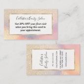 Chic Gold Glitter Iridescent Holographic Gradient Kortingskaartje (Voorkant / Achterkant)