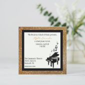 Chic Gold Glitter Kijk naar uitnodiging voor overw (Staand voorkant)