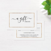 Chic Gold Glitter Lijst Gift Certificate Kaart (Bureau)