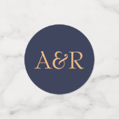 Chic Gold Glitter Navy Blue Photo Wedding Confetti (Kleine voorkant)