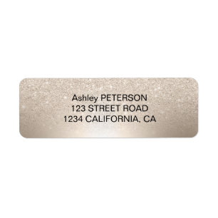 chic gold glitter ombre metallic folie etiket