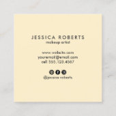 Chic Gold Glitter Pattern-Mode Vierkante Visitekaartje (Achterkant)