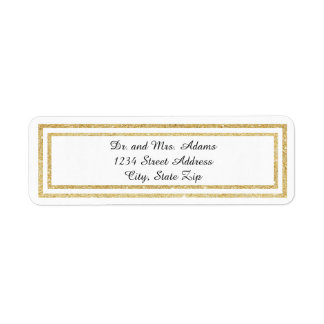 Chic Gold Glitter Trim - Return Address Label