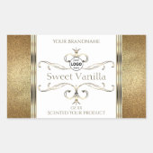 Chic Gold Glitter White Product Labels Logo (Voorkant)