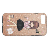 chic gold glittered planner girl iPhone case (Achterkant (Horizontaal))