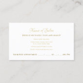 Chic Gold Glitz Hourglass Beauté Salon Rendez-vous (Dos)