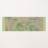 Chic Gold Green Leaf Abstract Gold Pattern Yogamat (Voorkant (horizontaal))