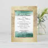 Chic Gold green waterverf glitter Vrijgezellenfees Kaart (Staand voorkant)