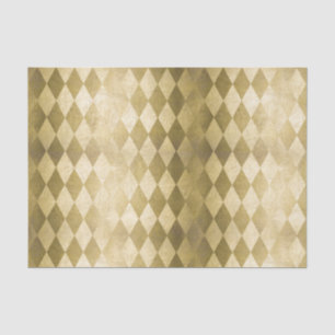 Chic Gold Harlequin Diamond Pattern Tissuepapier
