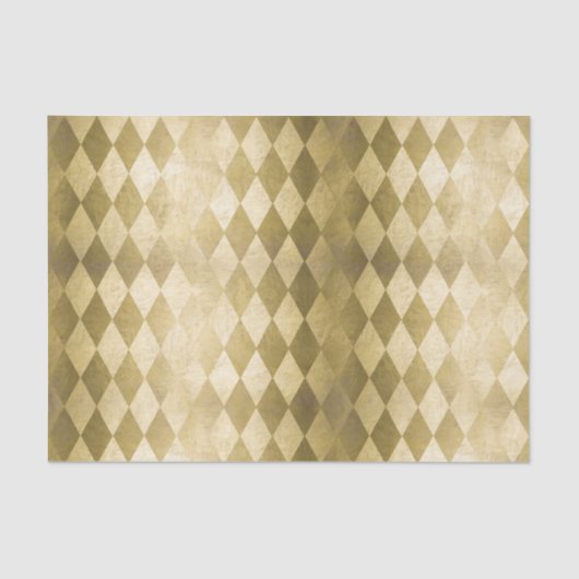 Chic Gold Harlequin Diamond Pattern Tissuepapier (Voorkant)