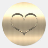 Chic Gold Hart Ronde Sticker (Voorkant)