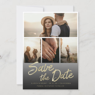 Chic Gold het Hand van het Manuscript van de Borst Save The Date