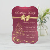 Chic Gold-kerstboom, Bow-kerstfeest Kaart (Staand voorkant)