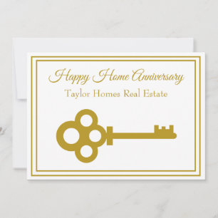 Chic Gold Key Vastgoed Gelukkig Thuis Jubileum Kaart