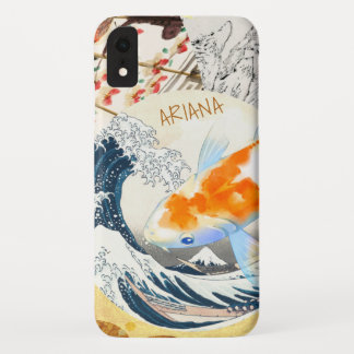  Chic Gold Koi Pond van Japanse Monogrammen iPhone XR Hoesje