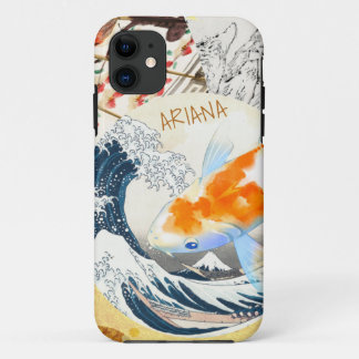  Chic Gold Koi Pond van Japanse Monogrammen iPhone 11 Hoesje