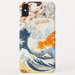  Chic Gold Koi Pond van Japanse Monogrammen iPhone XS Max Hoesje