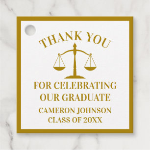 Chic Gold Law School Afstudeerfeest Bedankjes Labels