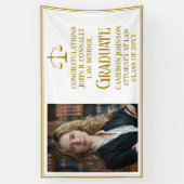 Chic Gold Law School Afstudeerfeest Spandoek (Verticaal)