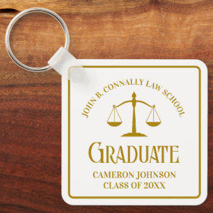 Chic Gold Law School Afstuderen Keepsake Sleutelhanger