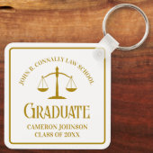 Chic Gold Law School Afstuderen Keepsake Sleutelhanger (Achterkant)