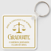 Chic Gold Law School Afstuderen Keepsake Sleutelhanger (Achterkant)