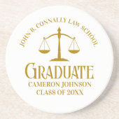 Chic Gold Law School Afstuderen Keepsake Zandsteen Onderzetter (Voorkant)