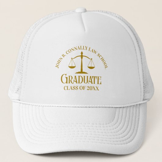 Chic Gold Law School Afstuderen Trucker Pet (Voorkant)