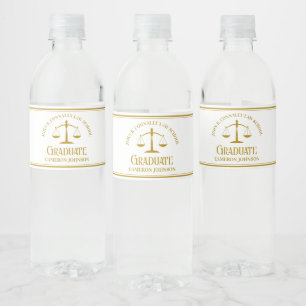 Chic Gold Law School Custom Graduation Party Waterfles Etiket