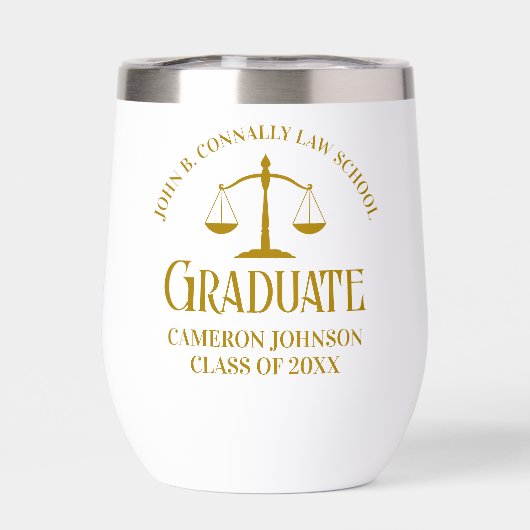 Chic Gold Law School Graduation Keepsaké (Arrière)