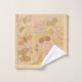 Chic Gold Leaf and Butterfly Pink Background (Gant de toilette)