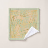 Chic Gold Leaf Aqua Pink Bad Handdoek (Wasdoekje)