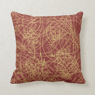 Chic Gold Leaf Burgundy Classic Patroon Kussen