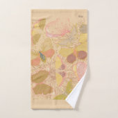 Chic Gold Leaf en Butterfly Pink Background Bad Handdoek (Handdoek)