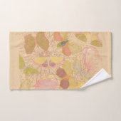 Chic Gold Leaf en Butterfly Pink Background Bad Handdoek (Handdoek)