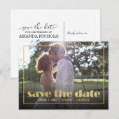 CHIC GOLD LIJST FOTO SLA DE DATUM AANKONDIGING OP (Voorkant / Achterkant)