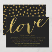 CHIC GOLD LOLD NOIR FAIRE-PART DE MARIAGE (Devant / Derrière)