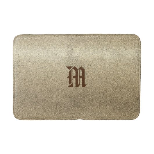 Chic Gold Look Custom Monogram Badmat (Voorkant)