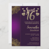 Chic Gold Mandala Sweet 16 Invitation (Devant)